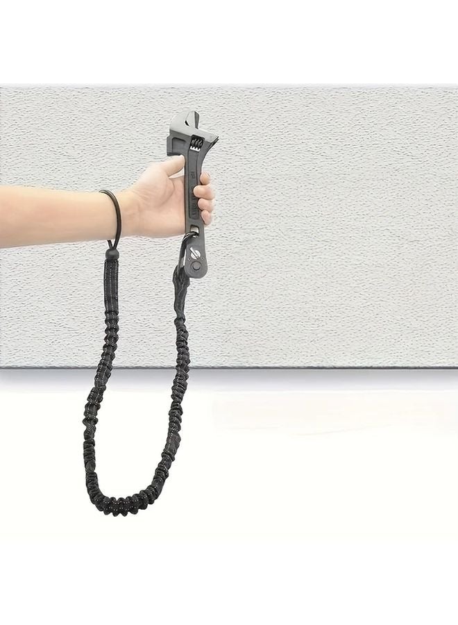 Orange Heavy Duty Tool Lanyard Adjustable Safety Rope Carabiner Clip Tangle Free Design - Image 3